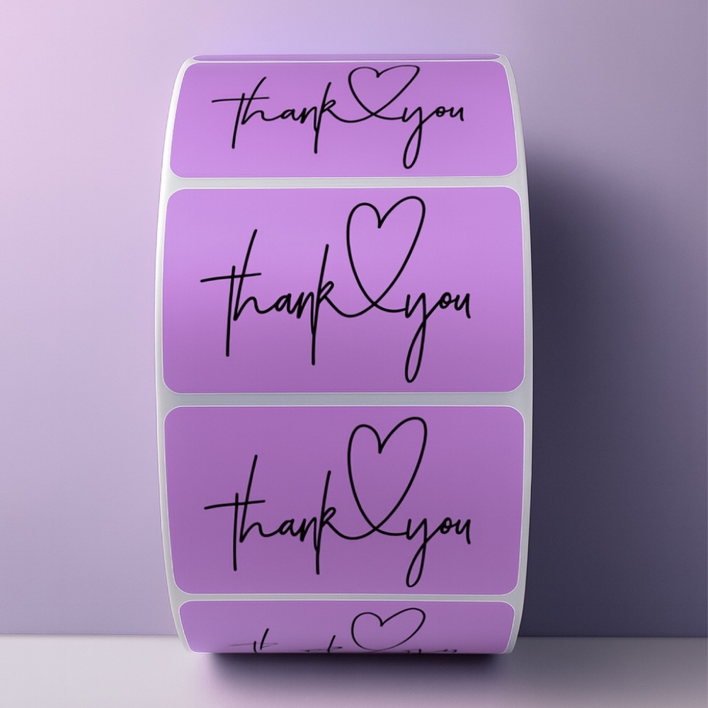 Thank You Heart Stickers – Modern Script Labels for Small Business Packaging - Picture 7 of 11